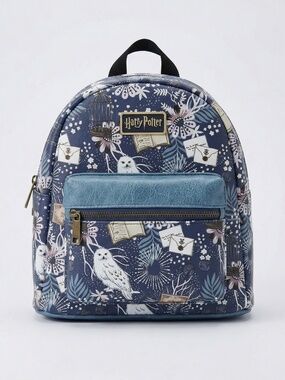 Harry Potter Hogwarts ICONS Blue Floral Wizarding World Bioworld Mini Backpack